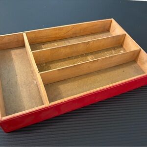 Red Wooden Organizer Tray